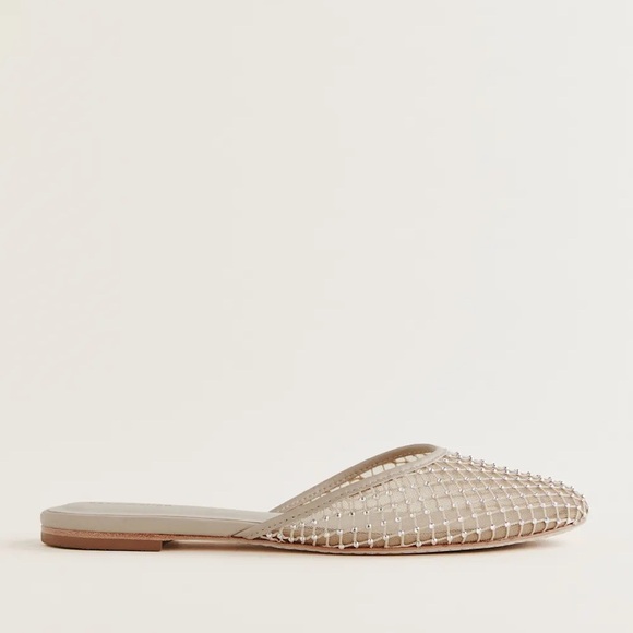 Reformation Melly Flat Mesh Jelly Mule in Fawn Rhinestone Mesh Size 8 / 7.5 - Picture 5 of 16